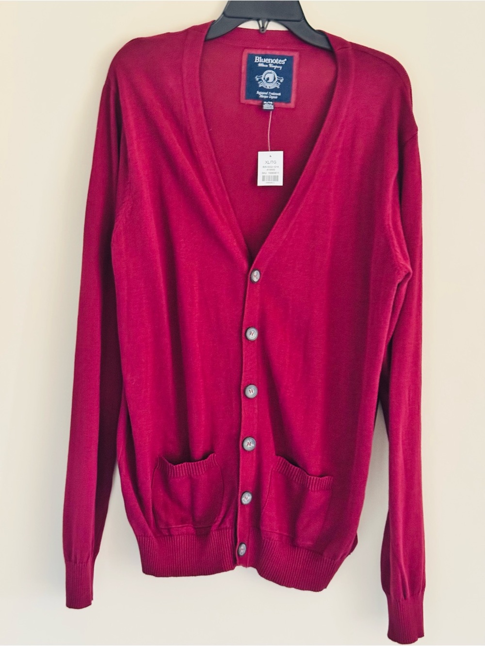 Bluenotes Crimson V-Neck Cardigan